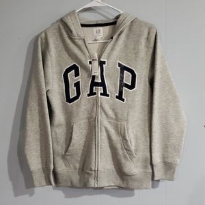 Boys GAP Zip-up Hoodie Gray with Blue Logo New